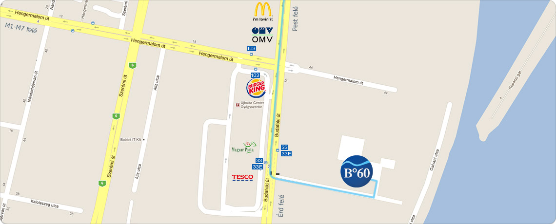 Megközelítés pestről (Lágymányosi híd), vagy a rakpart felől